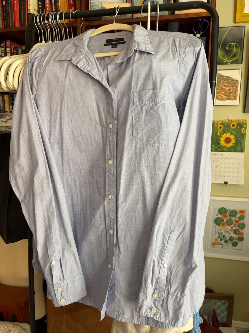 J. Crew Light Blue Women's-Style Button-Down Shirt